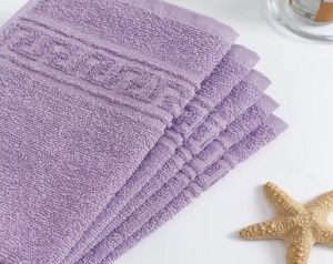 Полотенце махровое 30х50, цв. сиреневый, 380гр/м2,  Узбекистан