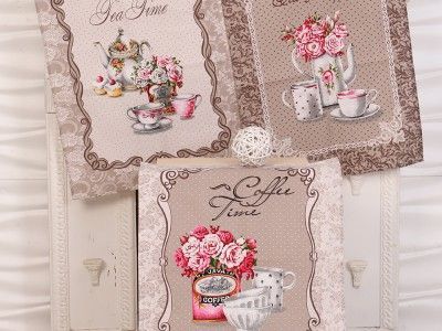 Авиком К- т полотенец рогожка"Прованс" (45х60-3шт.) сувенирка, в упаковке