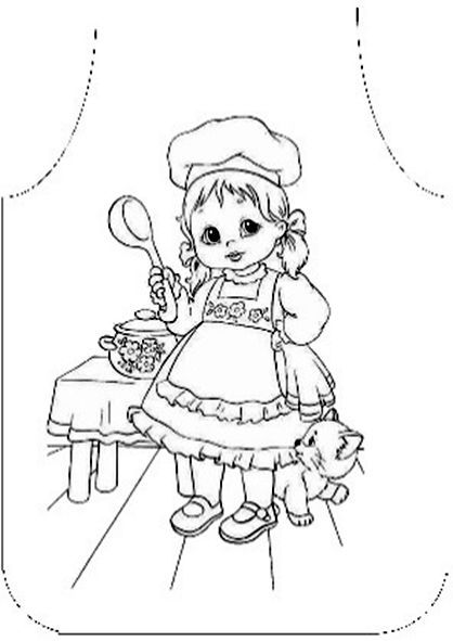 Фартук-раскраска 40*60,"ПОВАР",тк Оксфорд,ТГ