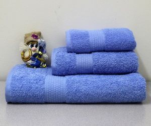 Полотенце махровое 40х70 голубой 450 гр. Узбекистан