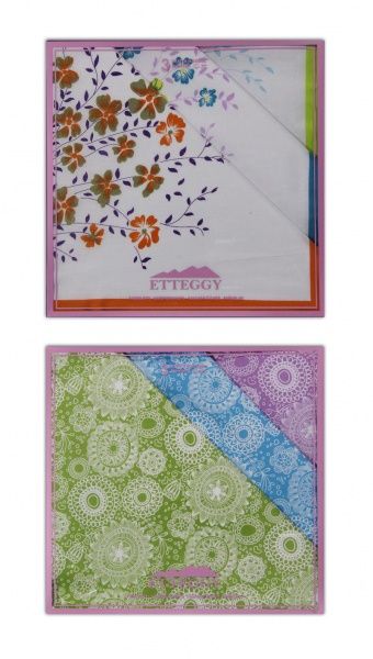Платки женские носовые 3 шт ,в коробочке,Etteggy.арт.P.606.82,82-1,82-2,82-3